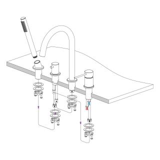 Смеситель на борт ванны Timo Saona 2320/18Y чёрное золото
